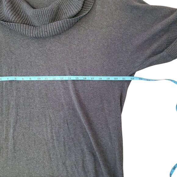 Halogen Womens Dark Gray Cowl Neck Tunic Sweater Large 3/4 Sleeve Wool Blend - Picture 7 of 9